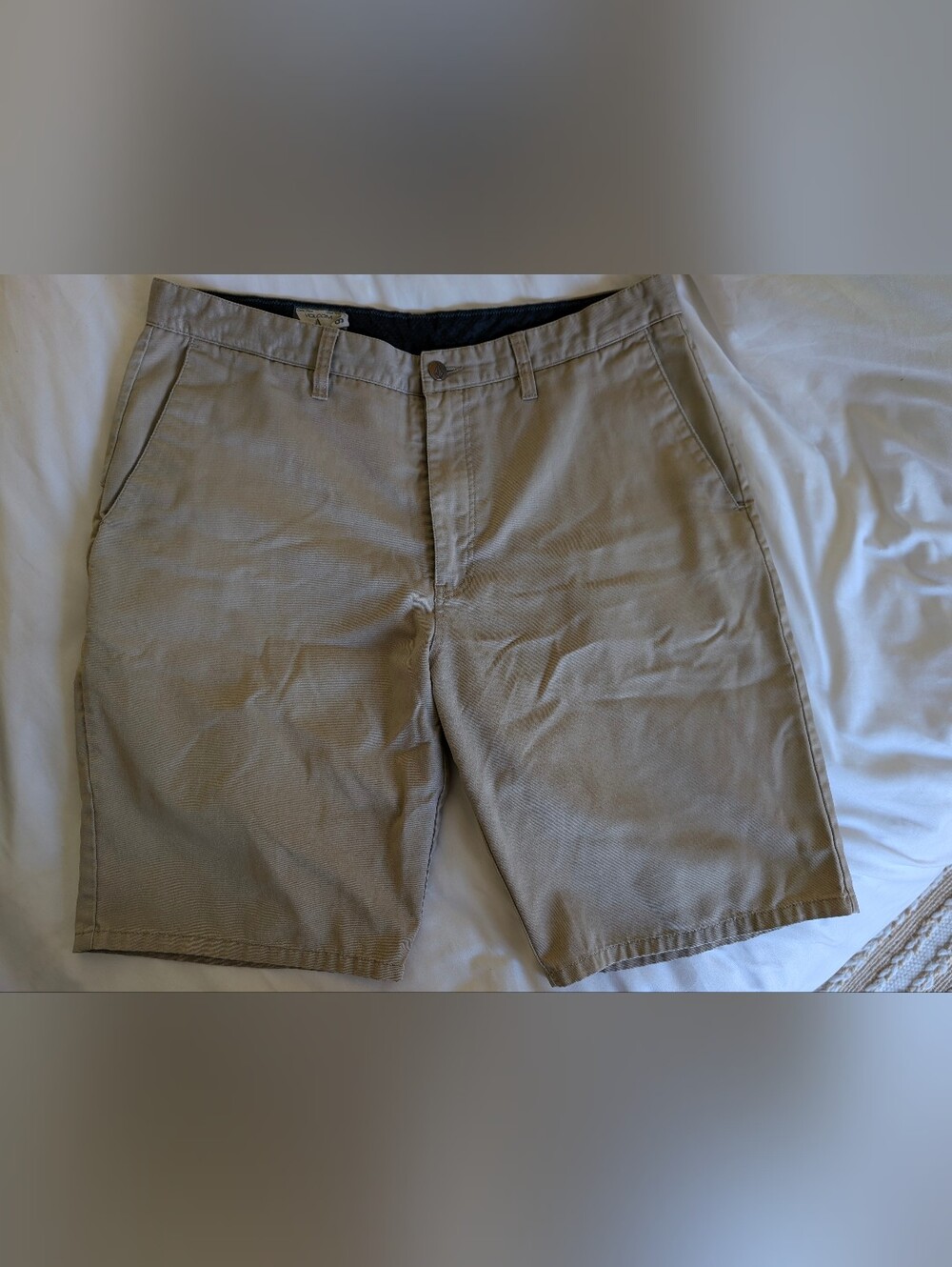 Volcom Frickin Modern Chino Shorts Men's Size 36 Khaki Stretch Casual